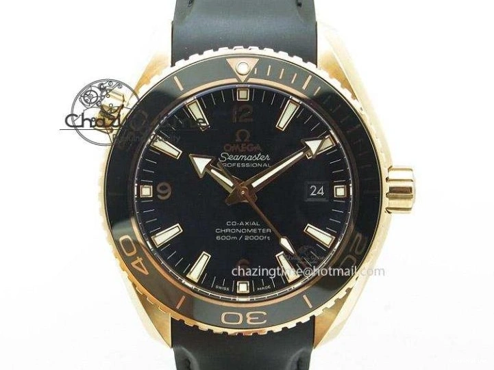 0429 Planet Ocean Master Chrono 45mm SS OM 1:1 Best Edition Black Dial Orange 12 On Rubber Strap A Durable 8169